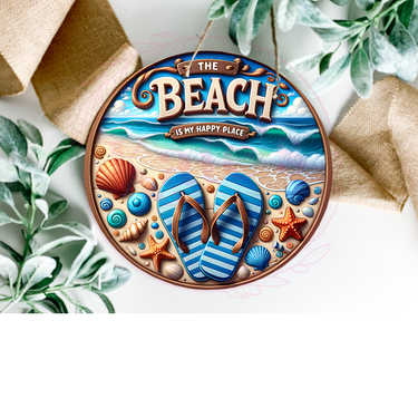 The Beach Is My Happy Place Door Hanger